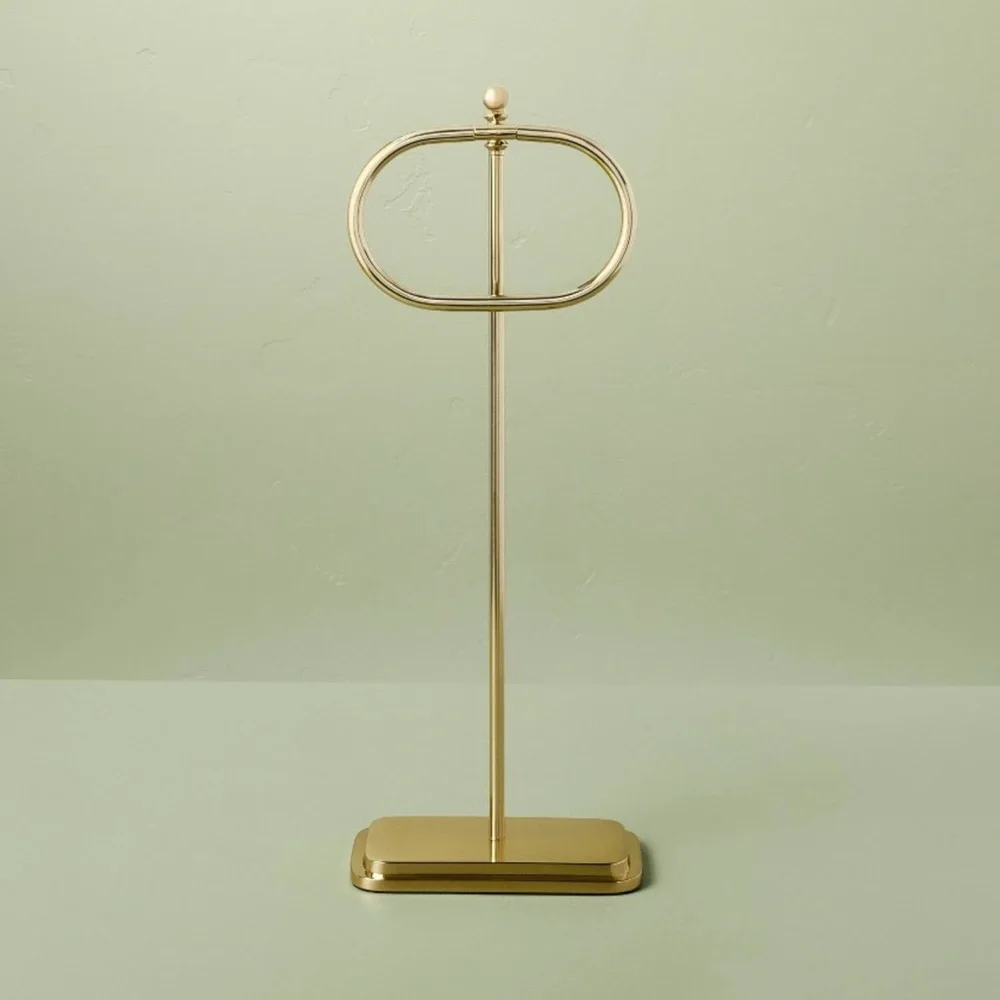 Hearth & Hand Brass Bathroom Hand Towel Stand Antique Finish
